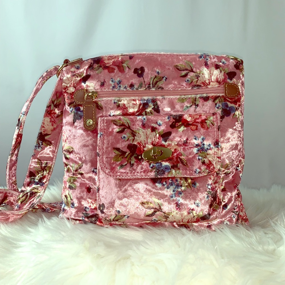 Spring Flowers Velvet Purse